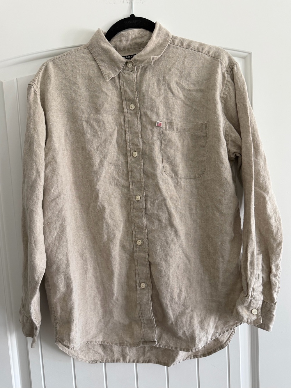 Vintage Y2K Polo Jeans Co Ralph Lauren Men’s M 100% Linen Button Down